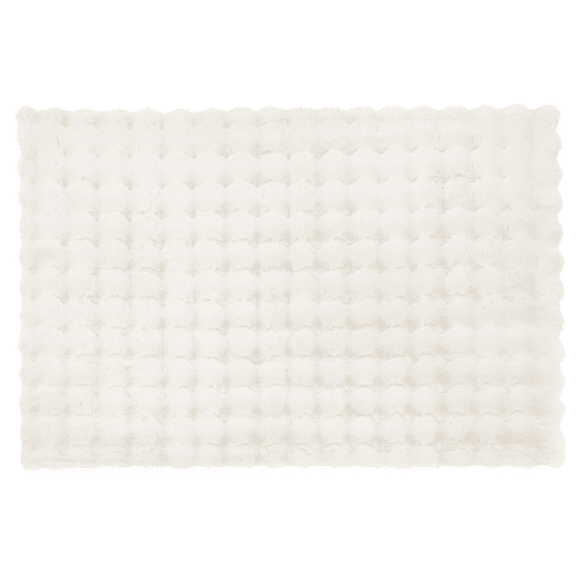 Bouclair Tapis en Fausse Fourrure à Bulles Crème 3 Pieds x 5 Pieds