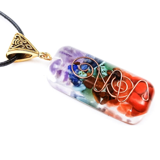 Collar, colgante unisex de 7 chakras, collar con colgante, collar unisex, collar con colgante elaborado con cuidado