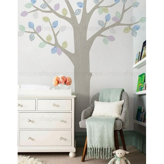 Pattern Tree with Leaves Ceiling Style - Winter with Grey