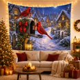thumbnail image 3 of Cardinals on a Lantern in a Snowy Village, Cozy Vintage Style for Festive Decor Lovers, Festive Wall Art, Christmas Gift, Tapestry Wall Hanging for Living Room and Entryway, 3 of 7