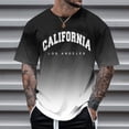 thumbnail image 2 of Playeras De Algodon Para Hombre, Camiseta Informal Retro Con Estampado Parcial De Letras Para El Día Del Padre, Cuello Redondo, Manga Corta, Primavera Y Verano, 2 of 6