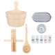 thumbnail image 1 of Accesorios para Sauna, barril de madera, cuchara, lámpara a prueba de explosiones, reloj de arena, higrotermógrafo, juego de aceite esencial, 1 of 13