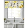 thumbnail image 4 of Valances for Windows Sunflower Bee Kind Rod Pocket Cafe Window Treatments Valance Curtains for Kitchen Bathroom Laundry Basement Windows 60"x18", 4 of 9