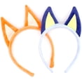 thumbnail image 1 of Conjunto de diademas con orejas de perro Bluey: 2 piezas de accesorios suaves para disfraces de Halloween para niños y adultos con múltiples usos., 1 of 8