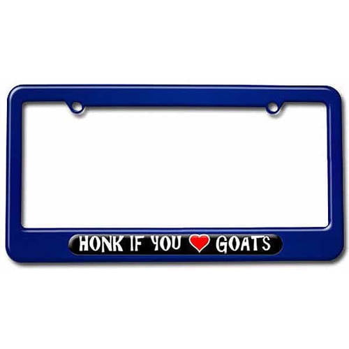 POWERED BY GOATS Metal License Plate Frame Tag Border Two Holes 