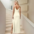 thumbnail image 3 of Dress For Women 2025 Elegant Satin Prom Maxi Dresses with Slit Long Ruched Mermaid Bridesmaid Dresses, 3 of 5