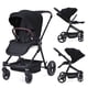 thumbnail image 5 of Foldable baby stroller-lightweight aluminum frame waterproof fabric reversible backrest adjustable footrest canopy peekaboo window grande almacenamiento basket cup holder & safety harn..., 5 of 9
