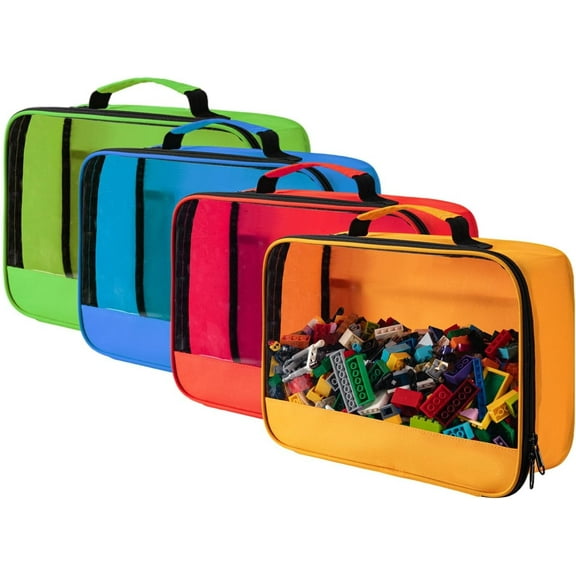 4pcs Toys Storage Bag, Classic Bricks Building Set Storage Bag, Travel Case for Building Toys, Puzzles