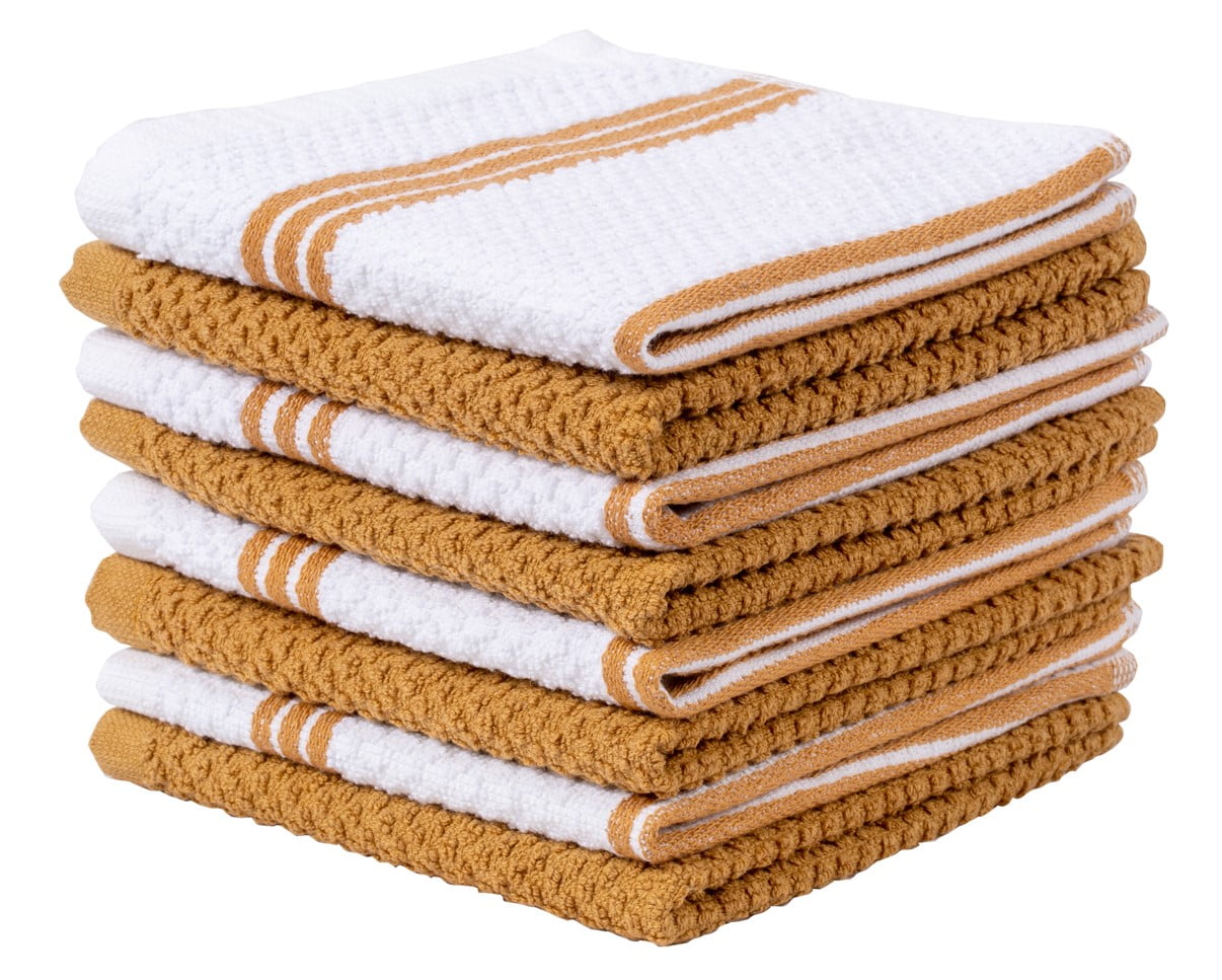 Living Fashions 8 Pack Cotton Terry Kitchen Dishcloth 12" x 12