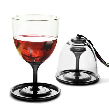ASOBU StackNGo Unbreakable Wine Glass, Black - 10 oz