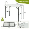 thumbnail image 5 of Ktaxon Portable Folding Table Fish Fillet Hunting Cleaning Cutting Camping Picnic with Sink Faucet, White, 5 of 9