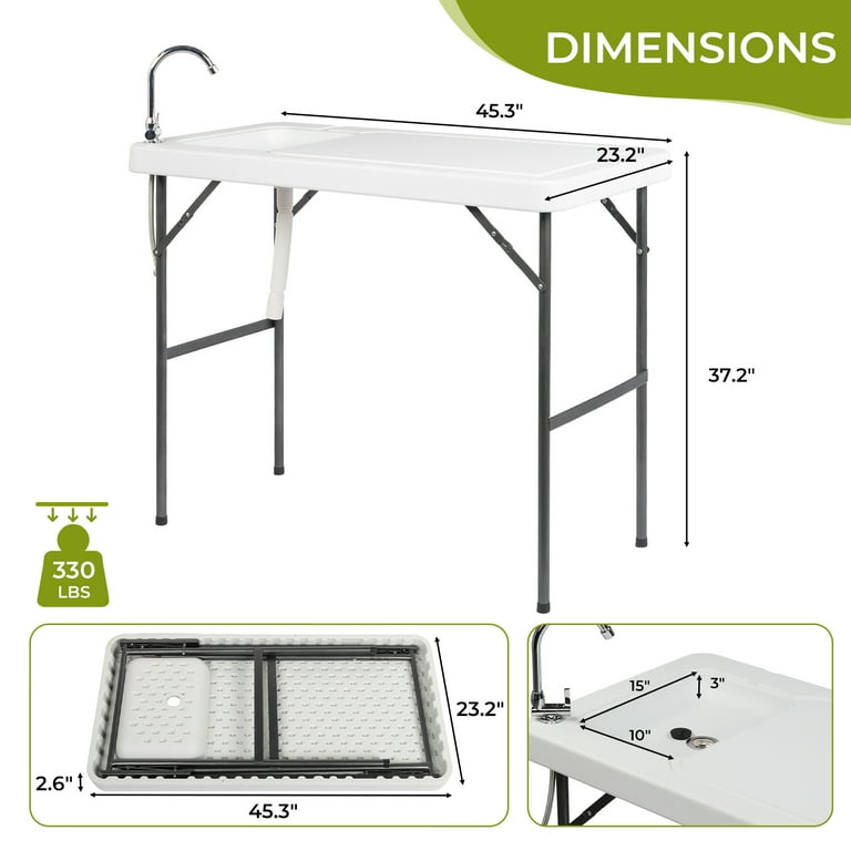 Ktaxon Portable Outdoor Fish Cleaning Table, Camping Kitchen