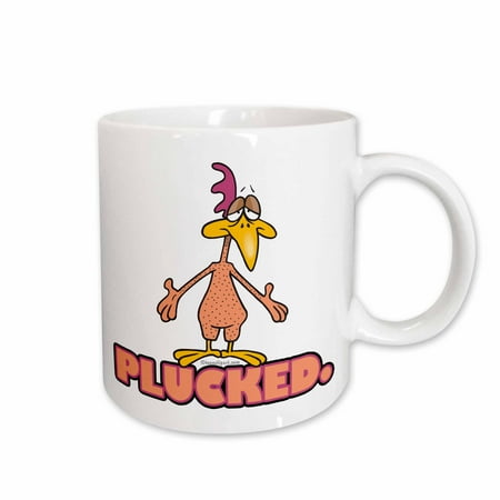 

3dRose Funny Plucked Naked Chicken Cartoon Character Ceramic Mug 11-ounce