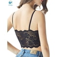 thumbnail image 3 of Deago Women's Lace Padded Bralette Bra Top Floral Stretch Wirefree Lingerie Sexy Bras (M,Black), 3 of 5