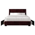 thumbnail image 3 of Castle Place Corduroy Velvet Full Platform Bed With Storage, Red, 3 of 11