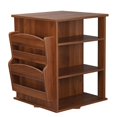thumbnail image 4 of Gallerie Decor All-In-One Transitional Wood Revolving Side Table in Walnut, 4 of 5