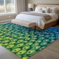thumbnail image 4 of Large Area Rugs for Living Room Bedroom, Ombre Peacock 8'x10' Rug Washable Carpet Runner Indoor Outdoor, Vintage Abstract Peacock Feather Gradient Blue Non Slip Floor Mats Rug for Kitchen, Patio, 4 of 8