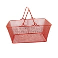 thumbnail image 4 of HILABEE Panier d'Achats Robuste Panier de Transport de Supermarché pour Bar Magasin de Détail Épicerie Rouge, 4 of 9