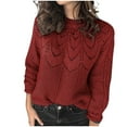 thumbnail image 1 of Yuyuzo Women Sweater Long Sleeve Pullover Round Neck Knitted Tops Winter Fall Casual Solid Color Sweaters Blouse, 1 of 5