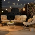 thumbnail image 6 of Grand Patio 4 Pieces Patio Conversation Set with Thick Mesh Sling Cushion and Coffee Table, Beige, 6 of 10