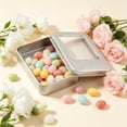 thumbnail image 5 of OCCOA Rectangular Tin Storage Box with Clear Window Lid 3.46x2.36x0.71in, Portable Metal Organizer for Jewelry Press-On Nails, Multi-Purpose Storage Case, C, 5 of 5
