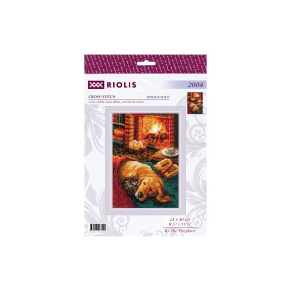 RIOLIS Counted Cross Stitch Kit 8.25"X11.75"-By The Fireplace (14 Count)
