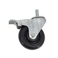thumbnail image 3 of FixtureDisplays® 4 Inch 180 lbs Capacity Plastic Wheel M12X30 Stem 360 Degree Rotation Swivel Furniture Caster Black Wheel Locking Castor 180 lbs Load Capacity Each Wheel 401250-1PK, 3 of 7