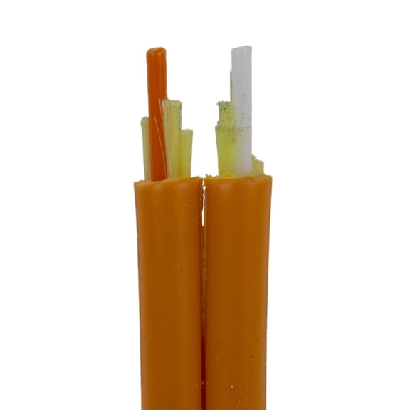 Orange Bulk Duplex Zipcord Fiber Optic Cable, 2-Fiber 62.5/125 Multimode, Plenum Rated, 1000ft Spool