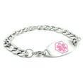 thumbnail image 1 of MedicEngraved Surgical 316L Stainless Steel Medical ID 9mm Figaro Link Bracelet with Enamel Medical Tag - Medical Engraving Included, 1 of 7