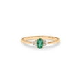 thumbnail image 4 of Emerald Ring, 14k Gold Plated 925 Sterling Silver Engagement Ring with Emerald and Diamonds, Genuine Natural Emerald Ring, Dainty Wedding Ring, May Birthstone, 4 of 5