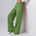 thumbnail image 4 of cocolona Womens High Waist Casual Sweatpants Elastic Waist Straight Wide Leg Athletic Pants with Pockets, 4 of 5