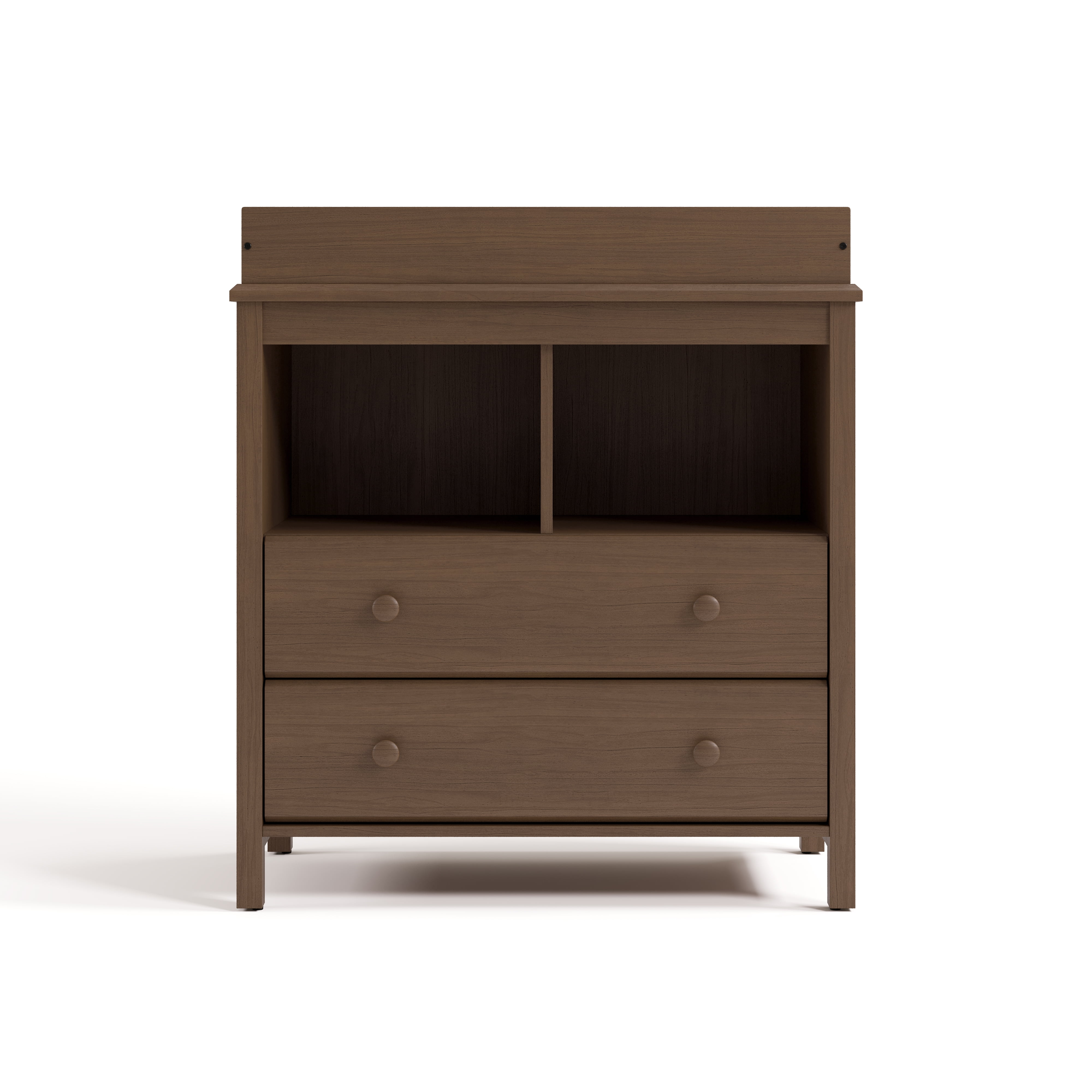 Storkcraft Alpine 2-Drawer Infant Changing Table Dresser, Hazelnut