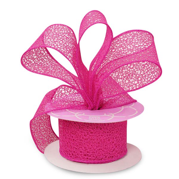 2 1/2" X 10 Yards Hot Pink Random Mesh Wired Ribbon by Paper Mart