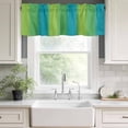 thumbnail image 2 of Sage Green Blue Valances for Windows, Rod Pocket Kitchen Valance Curtains - Soft & Washable Small Window Treatment for Living Room, Bathroom, Gradient Color Stripe 54x18inch, 1 Panel, 2 of 9