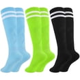 thumbnail image 1 of Calcetines de fútbol Glooarm para niños de algodón con rayas de béisbol de 3 a 12 años, 1 of 6
