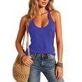 thumbnail image 5 of cocolona Summer Womens Racerback Tank tops Crew Neck Sleeveless Workout Yoga Shirts Loose Casual Running Tees, 5 of 7