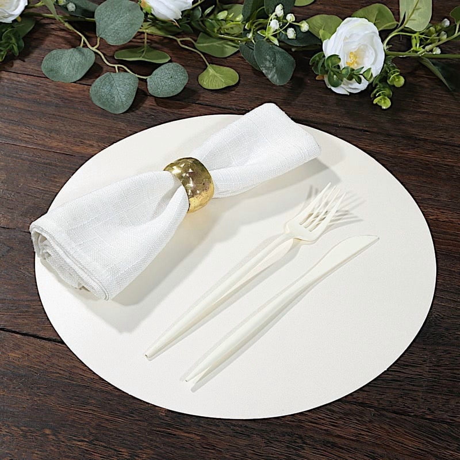 BalsaCircle 50 Round 13 in Pearl White Disposable Paper Table Placemats Party Events Decorations Supplies