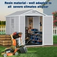 thumbnail image 6 of 9 x 5.8 FT Outdoor Storage Shed, Akaber Resin Shed with Floor, Window, and Vents, Weather-Resistant Garden Shed for Garden Tool Outside Sheds, Bike Shed, Backyard Shed, 6 of 10