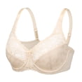 thumbnail image 3 of Exclare Women Full Coverage Plus Size Bras Lace Floral Underwire Bra(Beige,40D), 3 of 7