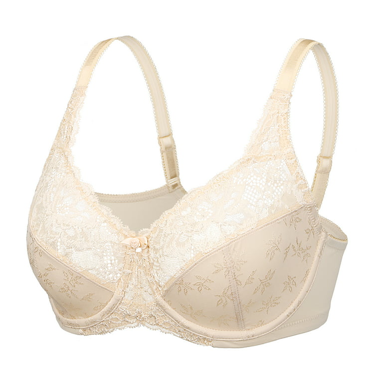 Exclare Women Full Coverage Lace Floral Underwire Bra-45