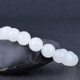 thumbnail image 2 of Genuine Natural White Jade Bracelet Women Men Round Jades Stone Beads Elastic Beaded Bracelets Fine Jewelry Bangle Accessories, 2 of 6