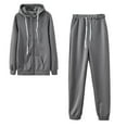 thumbnail image 2 of Umfun Women's Outfit Sweatsuit Tie Dye Jogger 2 Piece Sweatshirt Long Sleeve Hooded and Pants Lounge Sets Tracksuit Dark Gray L, 2 of 5