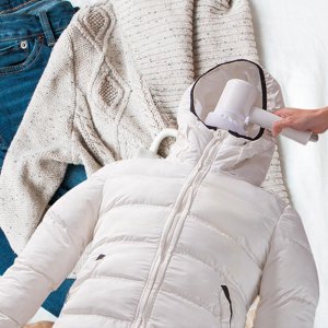 Mobutofu Séchage de vêtements Sac gonflable Blanc Polyester léger Voyage et ménage Séchoir pliable
