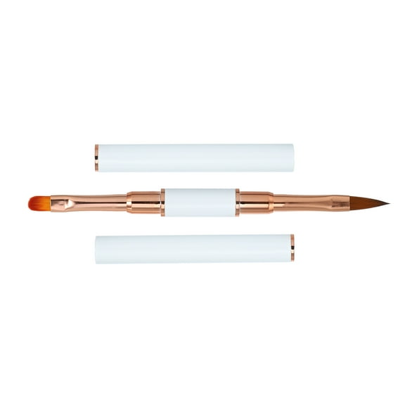 Unique Bargains Double Ended Nail Art Brush Gel Polish Nail Art Design Pen Painting Tools for Home DIY Manicure White