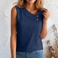 thumbnail image 2 of Yindaity Womens Short Sleeve Tops Women's Loose Fit Cap Sleeve Top, Comfort Crewneck Casual T-Shirt for Summer(Blue,M), 2 of 4