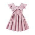 thumbnail image 1 of Vestido Dutebare rosa de algodón y lino con volantes Halter 120 (5-6T), 1 of 6