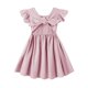 thumbnail image 1 of Vestido Dutebare rosa de algodón y lino con volantes Halter 120 (5-6T), 1 of 6