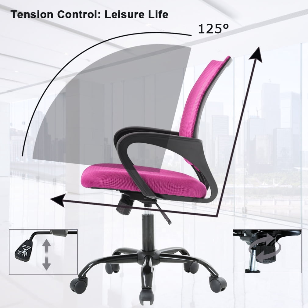 BestOffice Ergonomic Mesh Office Chair, Lumbar Support, Adjustable Height with Armrests for Adults, Teens, 2 Pack(Pink)