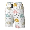 thumbnail image 4 of Disketp Men's Swim Trunks Hawaiian Breathable Surf Beach Swimsuits Mesh Lining Beach Shorts with Pockets-Little Elephant, 4 of 7