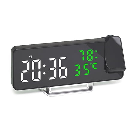 Functional LED Mirror Clock with Projection for Time Temperature Humidity Data